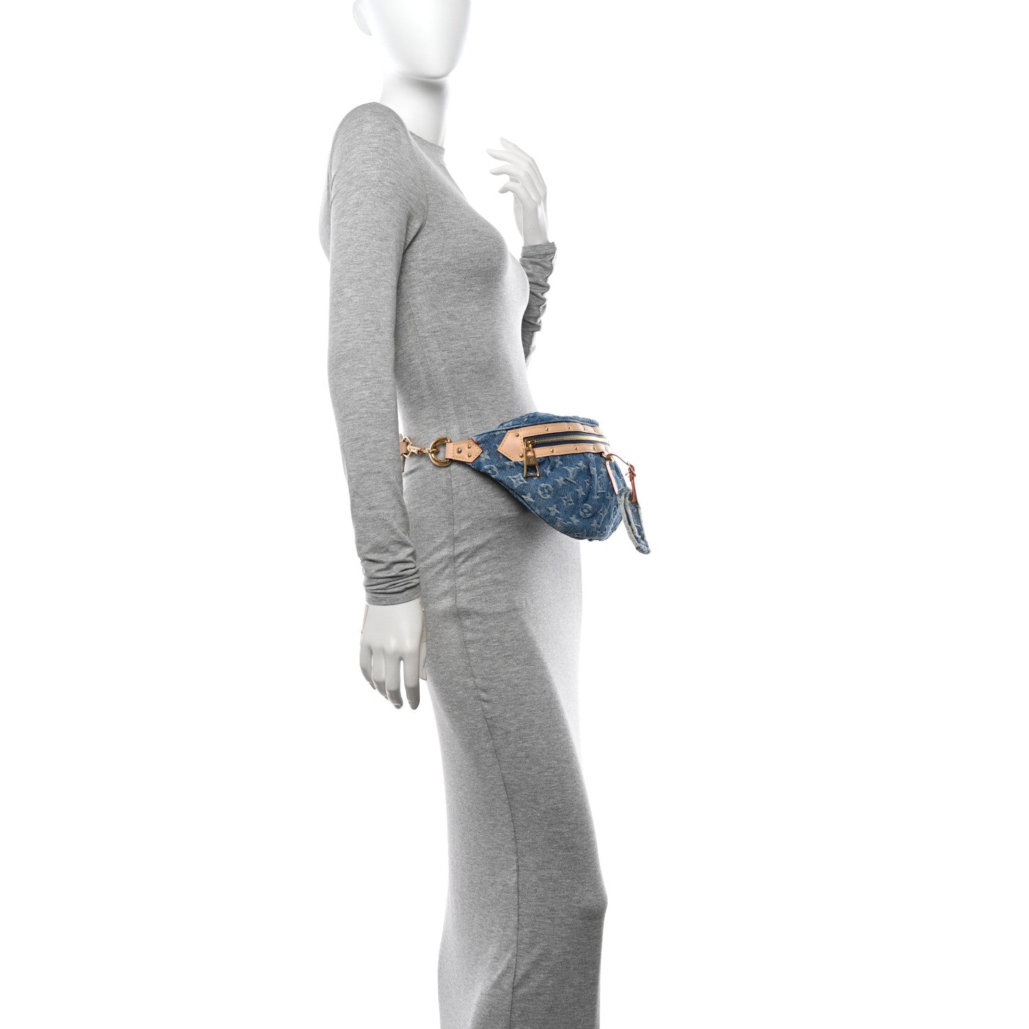 Louis Vuitton Monogram Denim High Rise Bumbag Blue 2 of 9