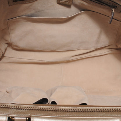 Gucci Metallic Pebbled Calfskin Medium 1973 Top Handle Satchel Golden Beige 5 of 8