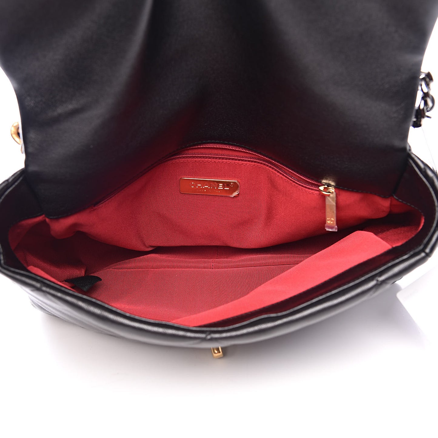 Lambskin Quilted Large 19 Flap Black