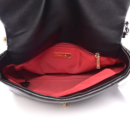 Chanel Lambskin Quilted Large 19 Flap Black 5 of 11