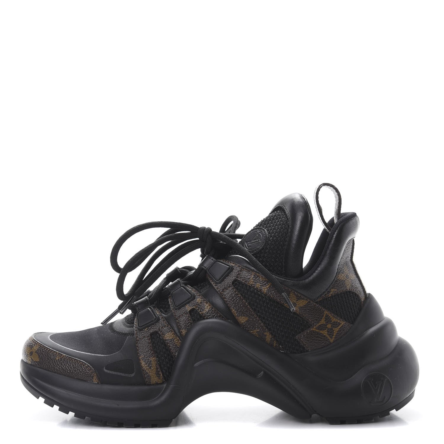 Louis Vuitton Calfskin Patent Monogram LV Archlight Sneakers 36.5 Black 1 of 8