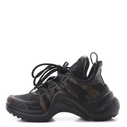 Louis Vuitton Calfskin Patent Monogram LV Archlight Sneakers 36.5 Black 1 of 8