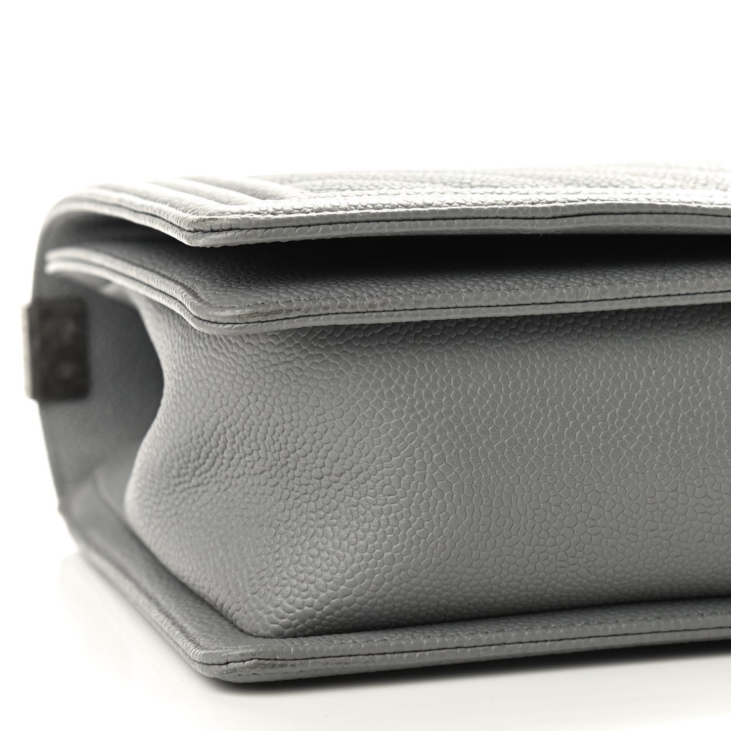 Caviar Chevron Quilted New Medium Boy Flap Grey