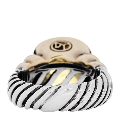 David Yurman Sterling Silver 14K Yellow Gold Lemon Citrine Ring 54 6.75 4 of 5