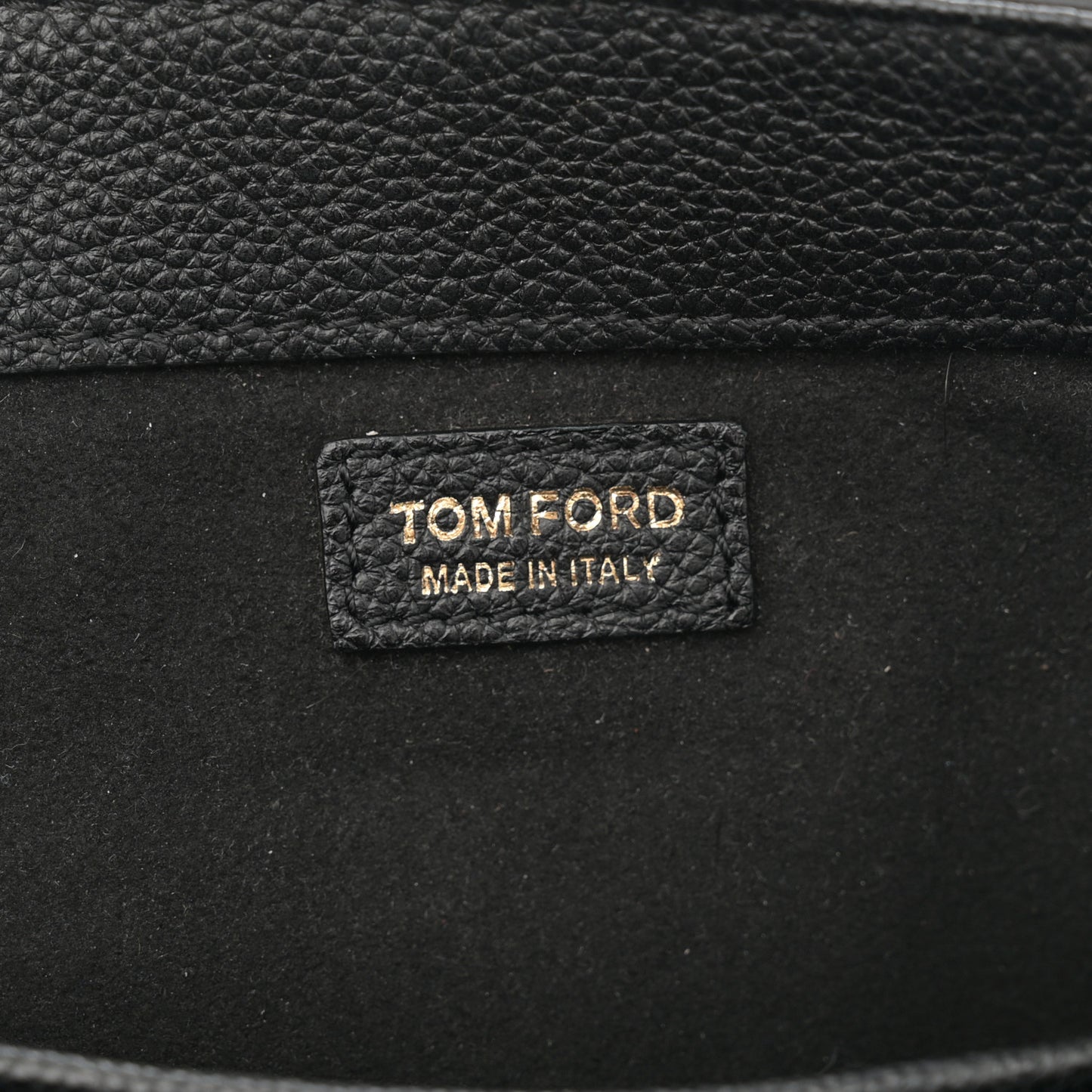 Grained Calfskin Mini TF East West Tote Black