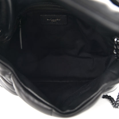 Saint Laurent Lambskin Quilted Small Loulou Puffer Monogram Chain Satchel Black 4 of 10