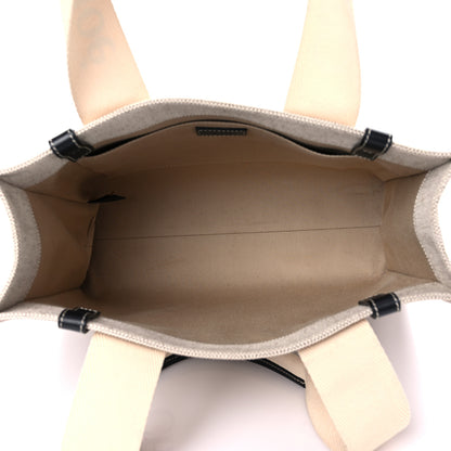 Chloe Cotton Calfskin Medium Woody Ribbon Tote White Black 5 of 12