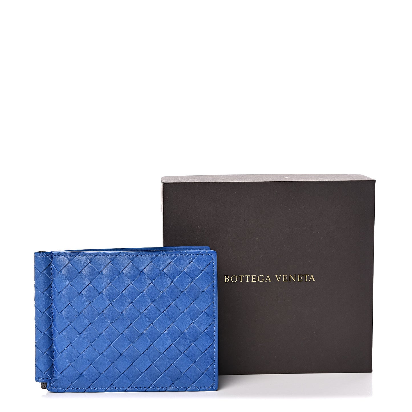 Nappa Intrecciato Bi-Fold Wallet Bleuette