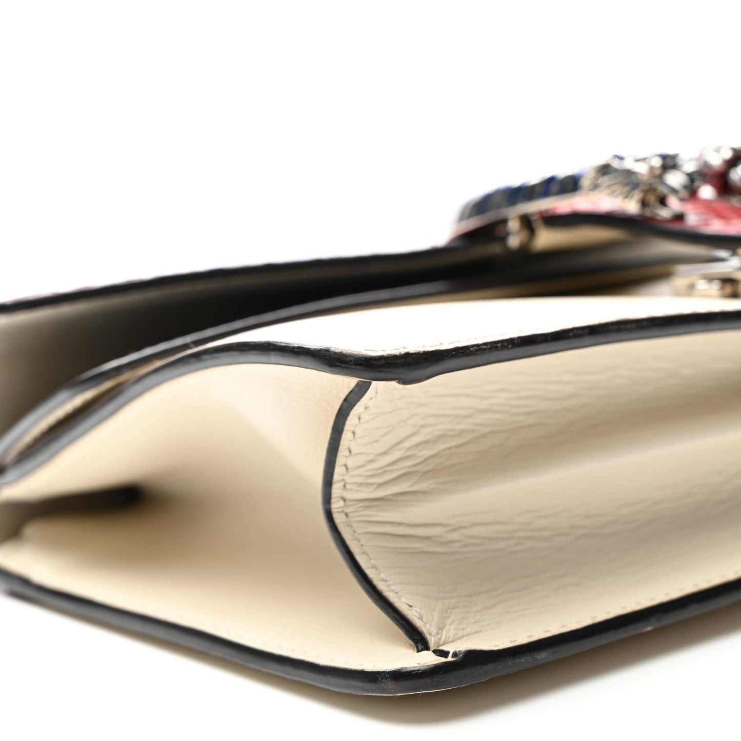 Snakeskin Azalea Calfskin Enamel Small Dionysus Shoulder Bag Mystic White Hibiscus Red Black