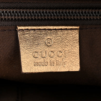 Gucci GG Monogram Large Web Handle Bucket Tote Gold 6 of 15