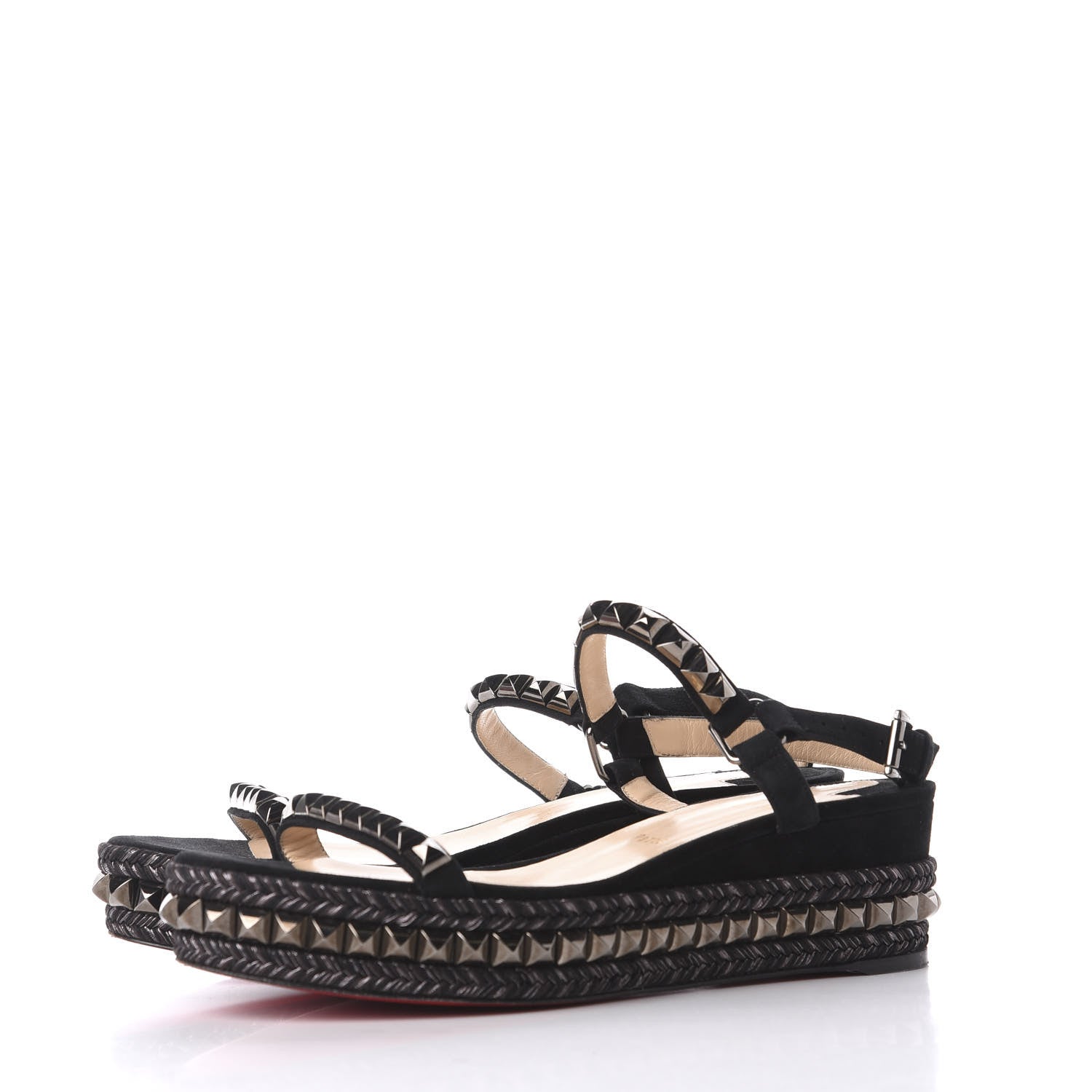 Christian Louboutin Suede Cataclou 60 Platform Sandals 41 Black 3 of 8