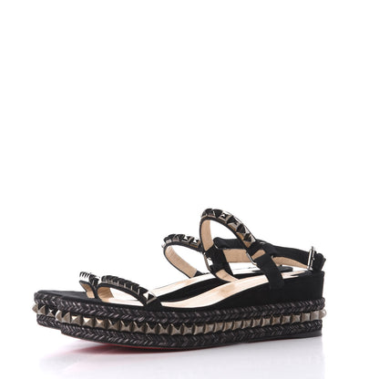 Christian Louboutin Suede Cataclou 60 Platform Sandals 41 Black 3 of 8