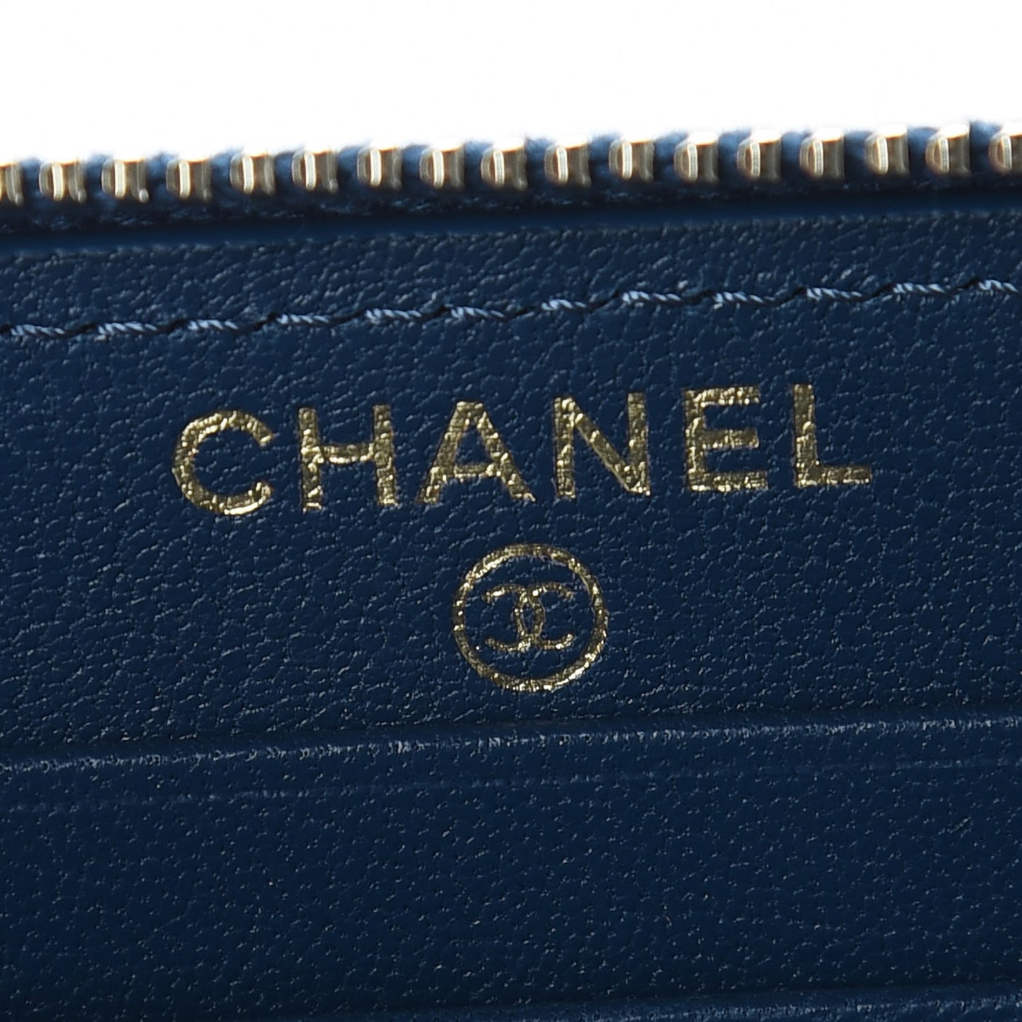 Lambskin Quilted 19 Small Zip Around Wallet Blue