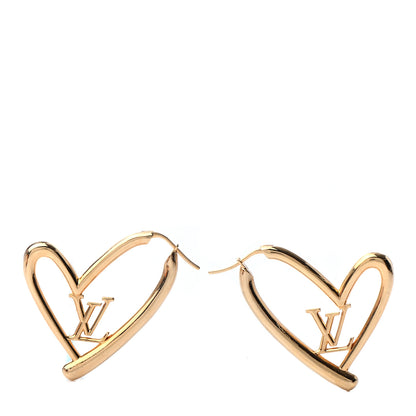 Louis Vuitton Metal Fall In Love Hoop Earrings GM Gold 1 of 4
