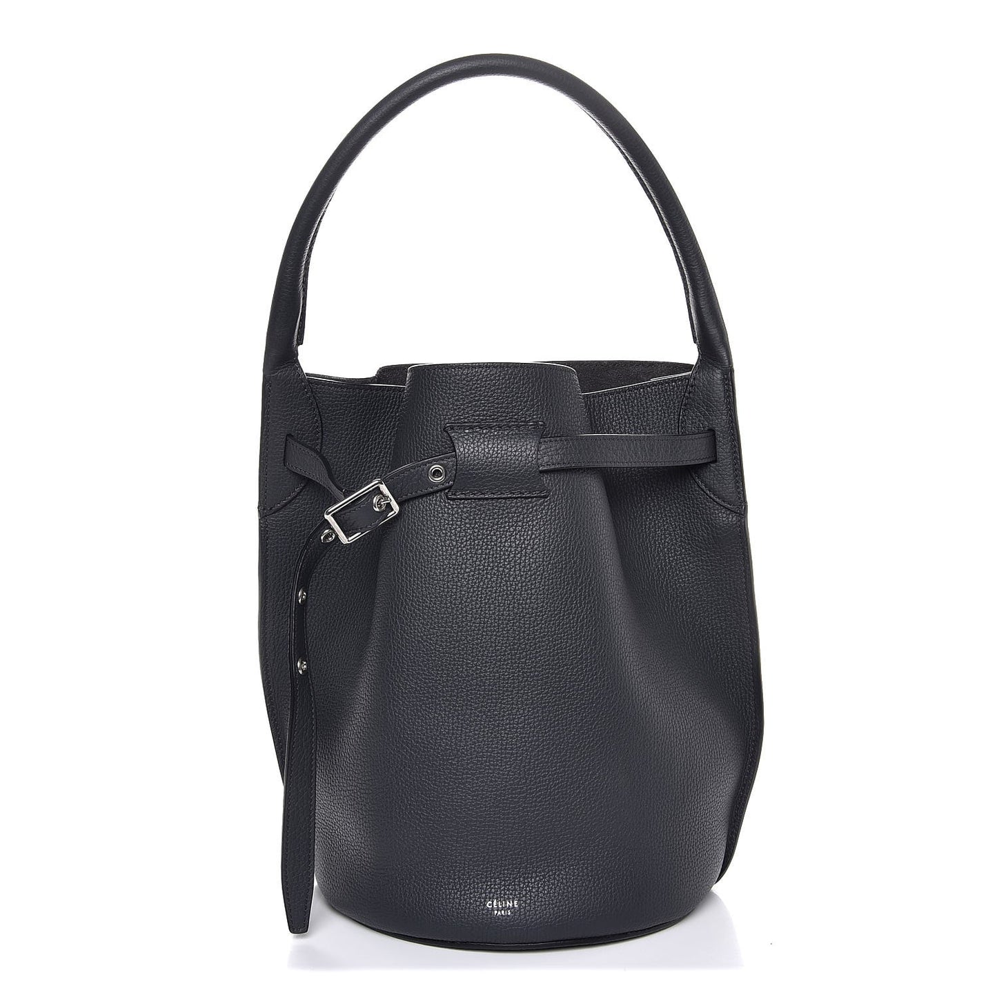 Supple Grained Calfskin Big Bag Bucket Black