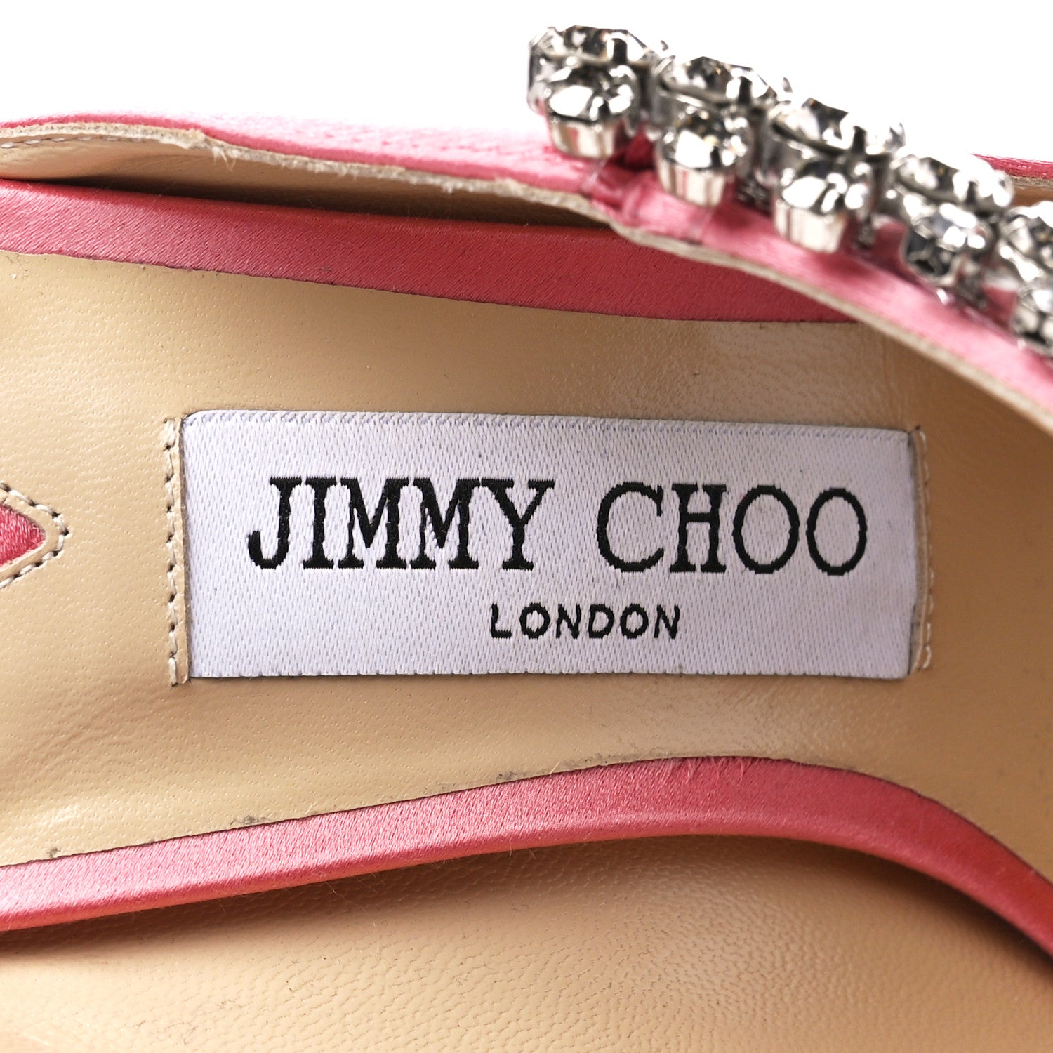 Jimmy Choo Satin Crystal Bing 100 Pumps 37 Rose 7 of 7