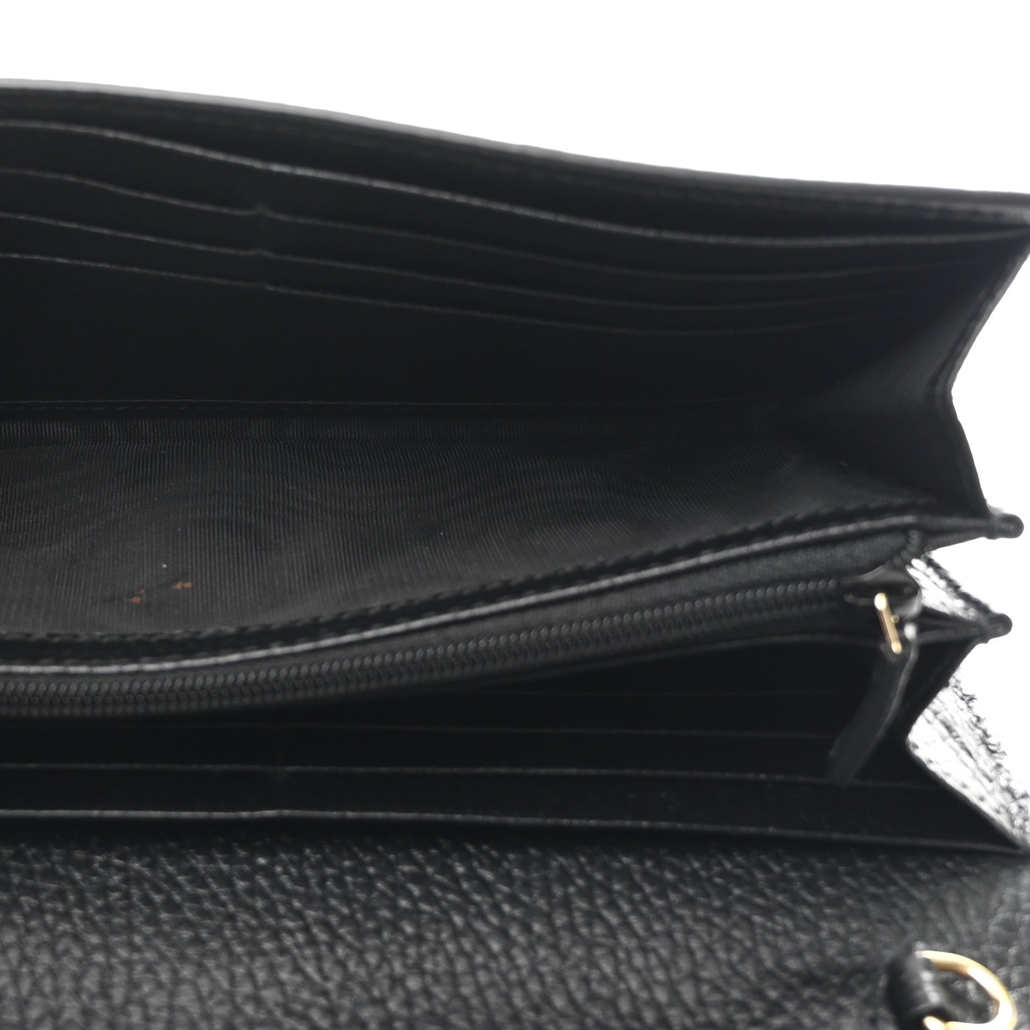 Gucci Dollar Calfskin GG Supreme Monogram Petite GG Marmont Wallet Chain Bag Black Beige Ebony 5 of 11