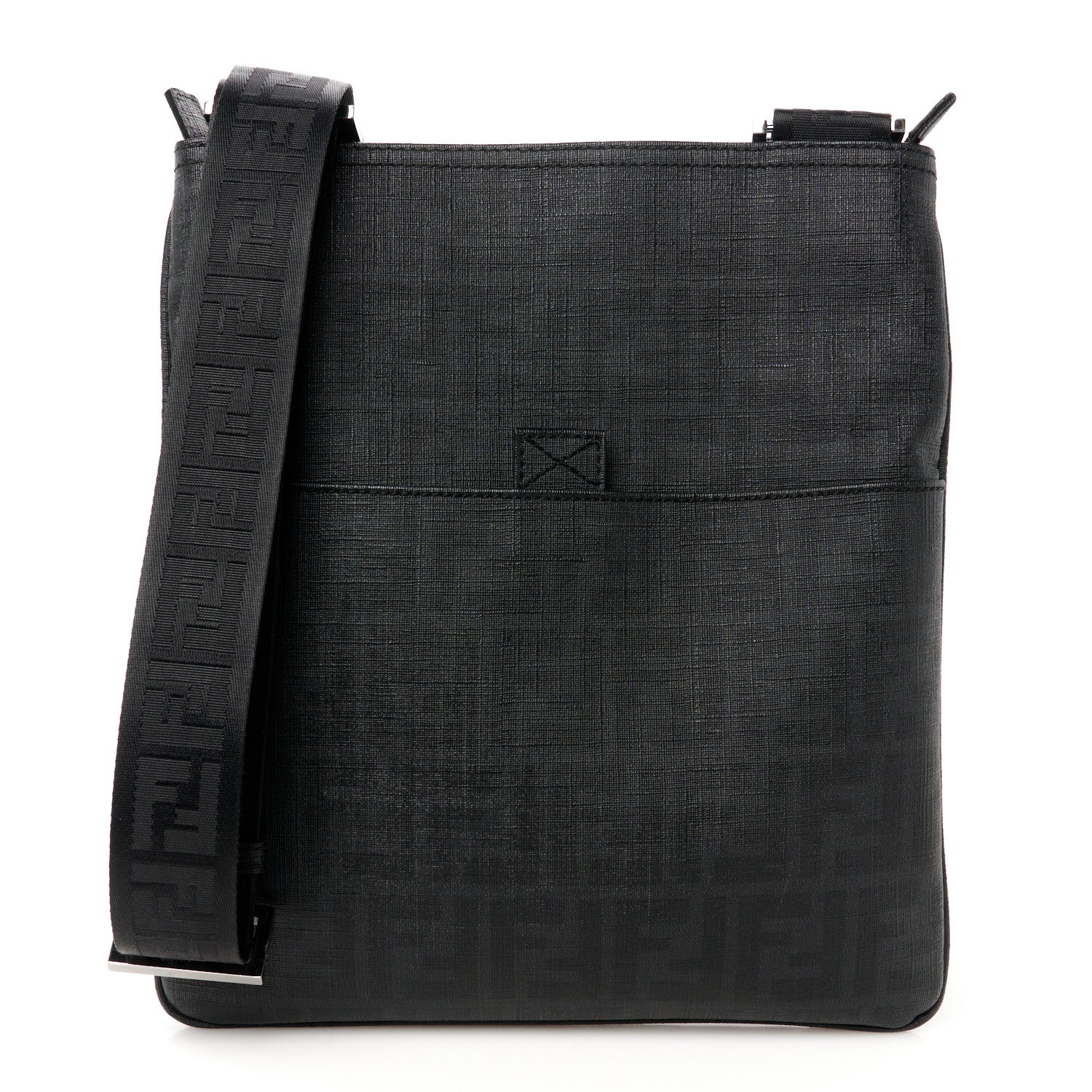 Fendi Zucca Spalmati Messenger Bag Black 1 of 10