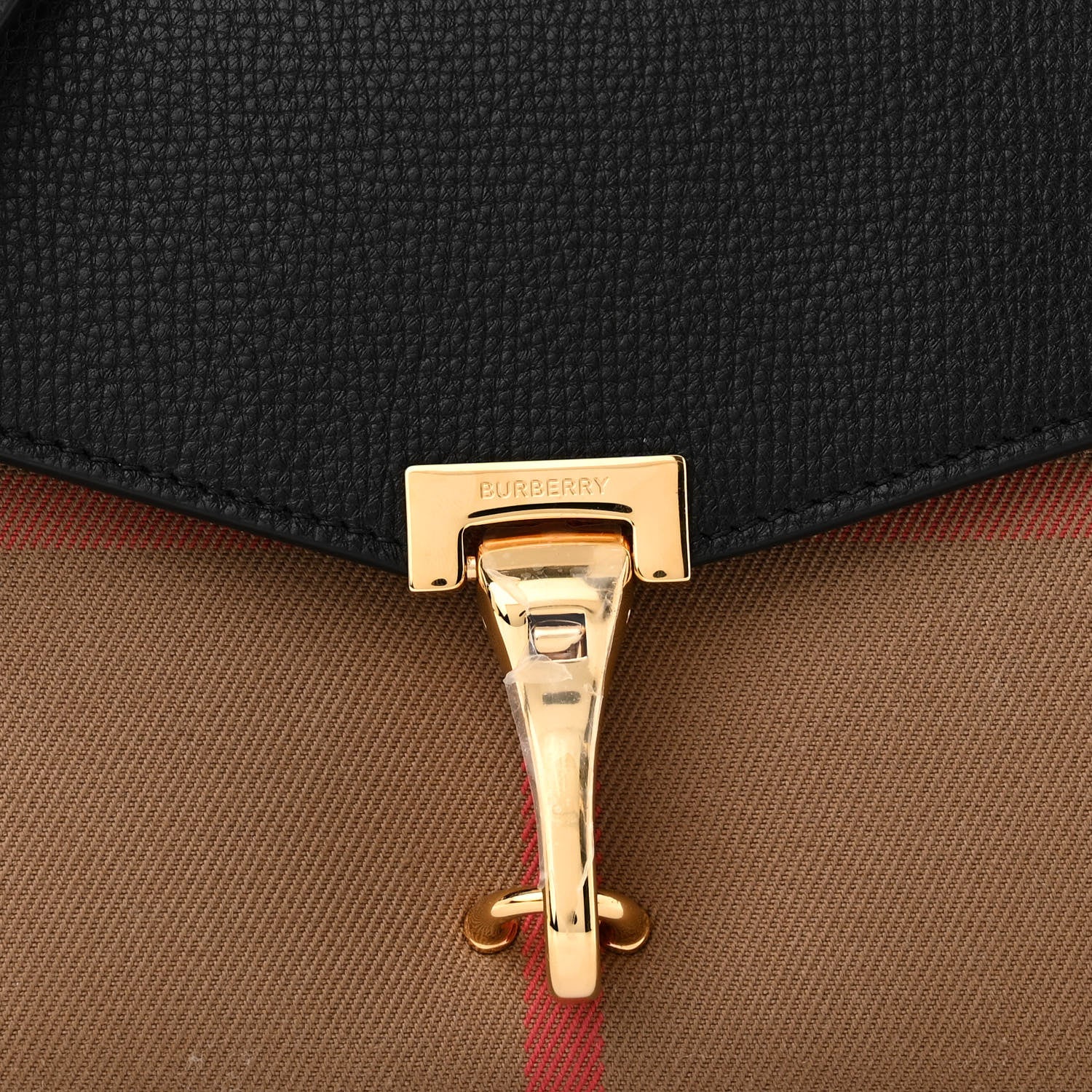Burberry Derby Calfskin House Check Baby Macken Crossbody Bag Black 7 of 9