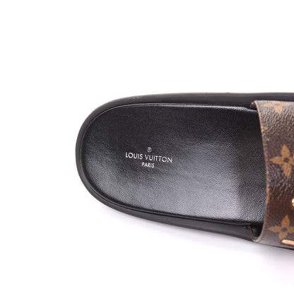 Louis Vuitton Metallic Calfskin Monogram Logo Sunbath Slide Sandals 36 7 of 9