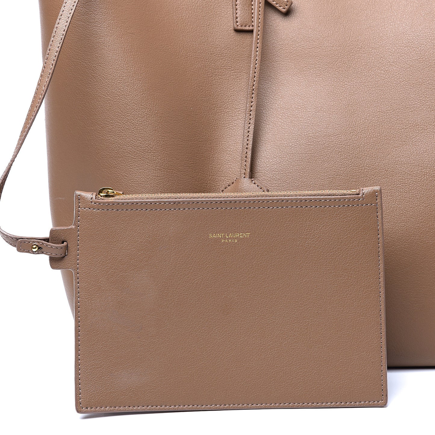 Calfskin Large Shopping Tote Light Taupe