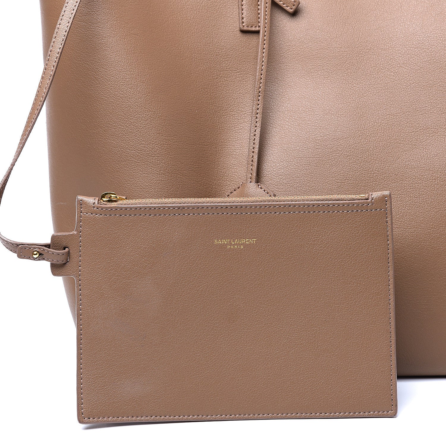 Saint Laurent Calfskin Large Shopping Tote Light Taupe 11 of 12