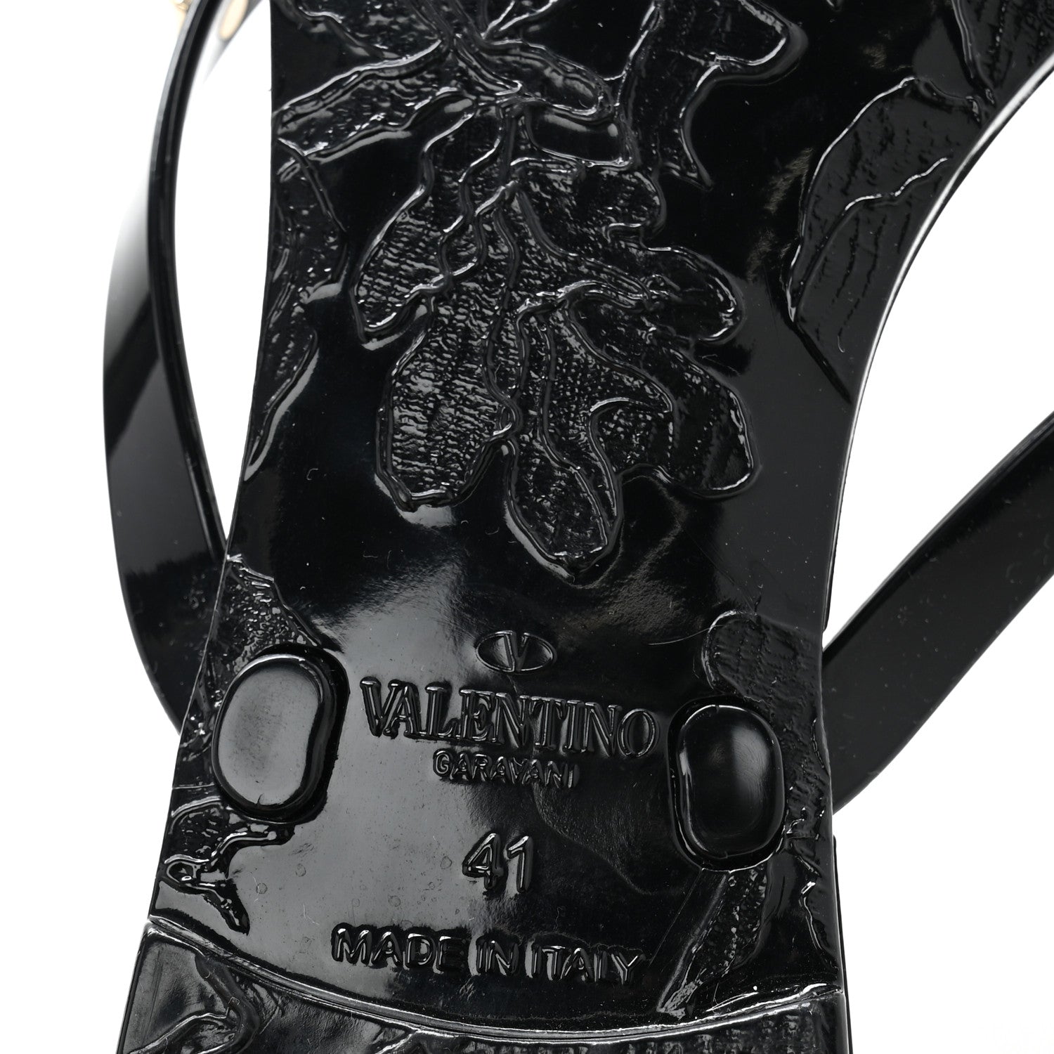 Valentino Garavani PVC Jelly Rockstud Bow Thong Sandals 41 Black 7 of 9