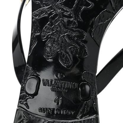 Valentino Garavani PVC Jelly Rockstud Bow Thong Sandals 41 Black 7 of 9