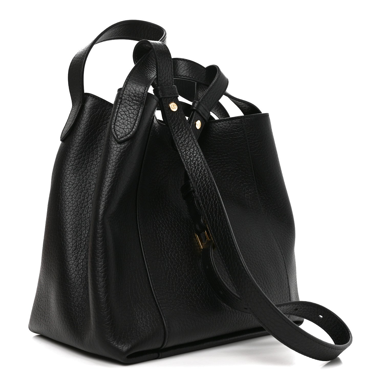 Christian Dior Calfskin Medium Signature Bucket Bag Black 3 of 8