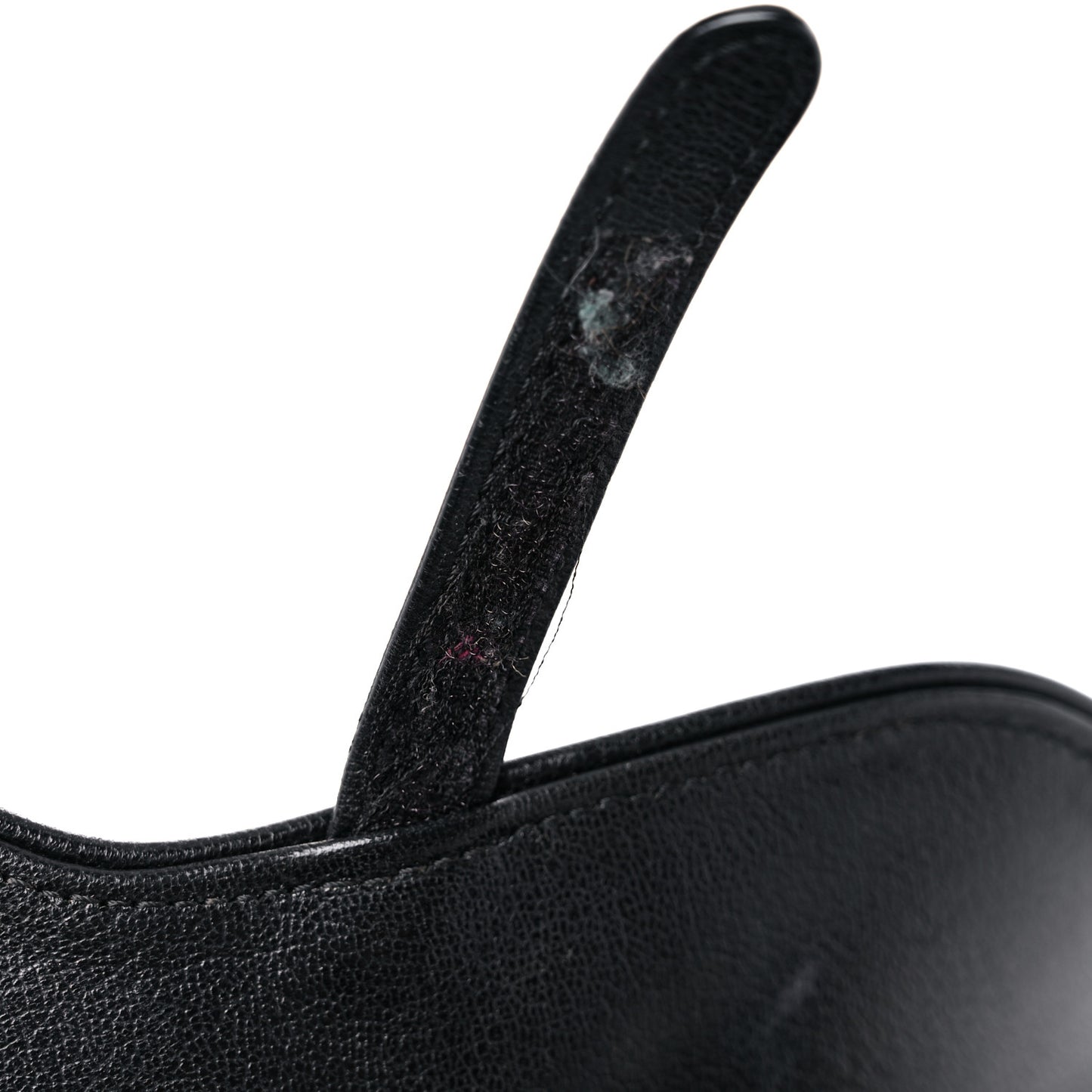 Shiny Goatskin Saddle Bag Black