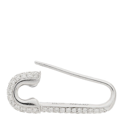 Anita Ko 18K White Gold Diamond Mini Safety Pin Earring 4 of 4