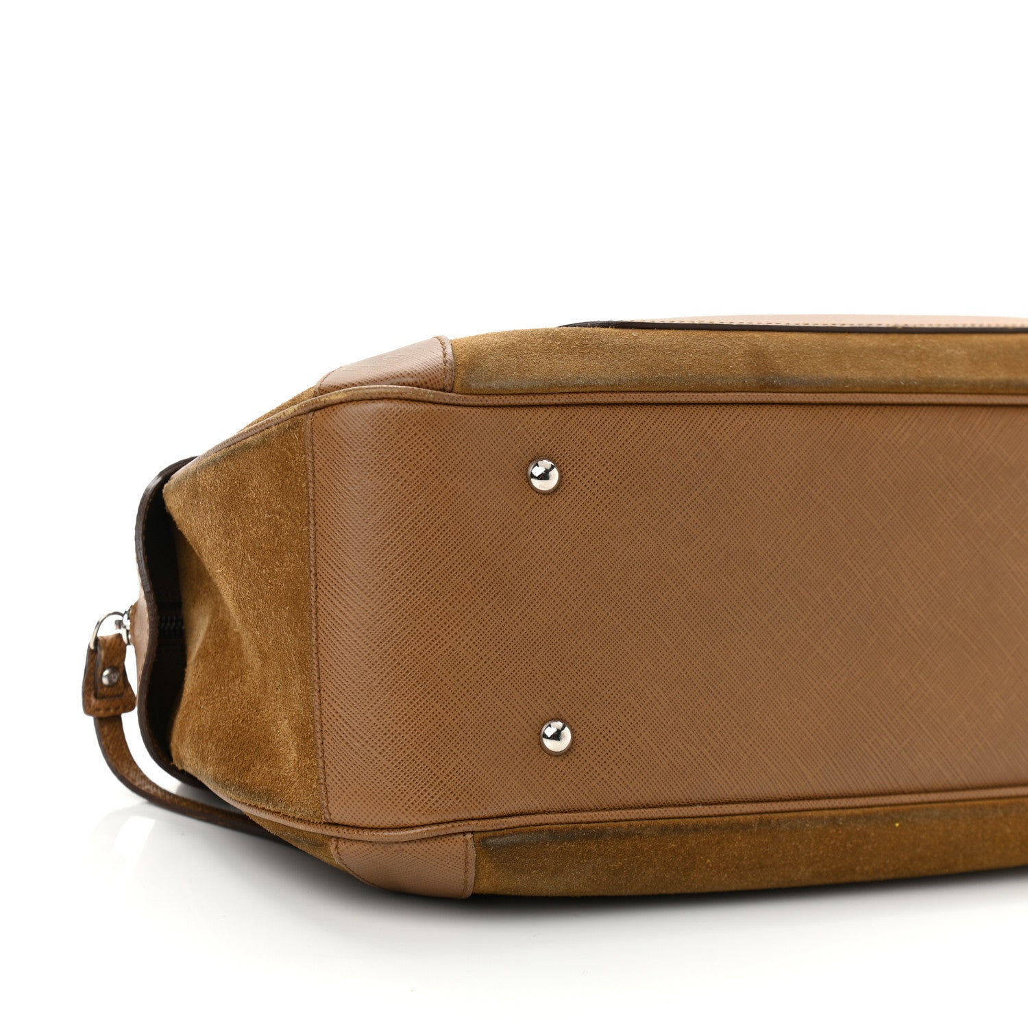 Salvatore Ferragamo Suede Printed Calfskin Gancini Satchel Brown 8 of 11