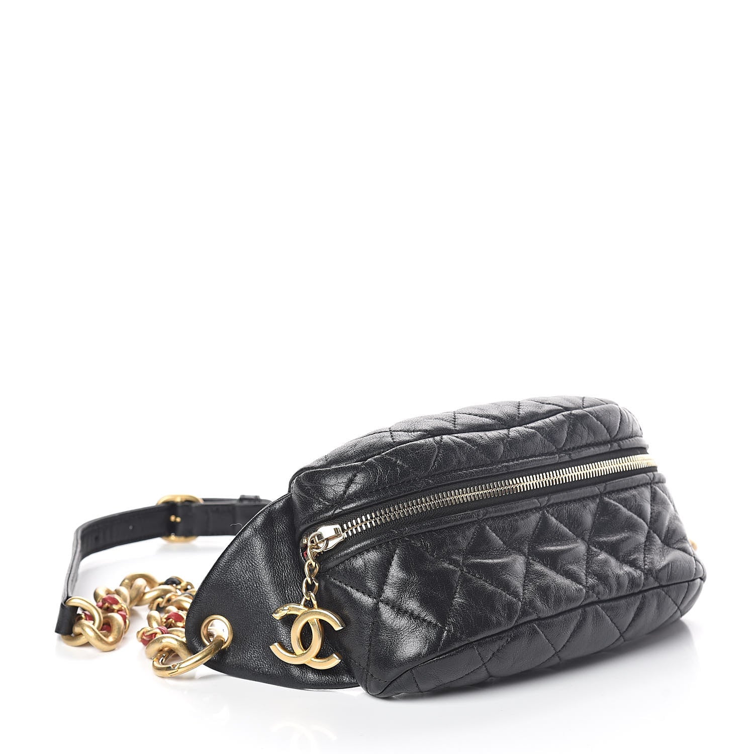 Chanel Lambskin Quilted Waist Belt Bag Fanny Pack Black 4 of 10