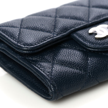Chanel Caviar Quilted Flap Card Holder Wallet Navy Blue 9 of 11