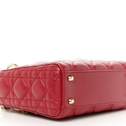 Christian Dior Lambskin Cannage Mini Lady Dior Red 9 of 10