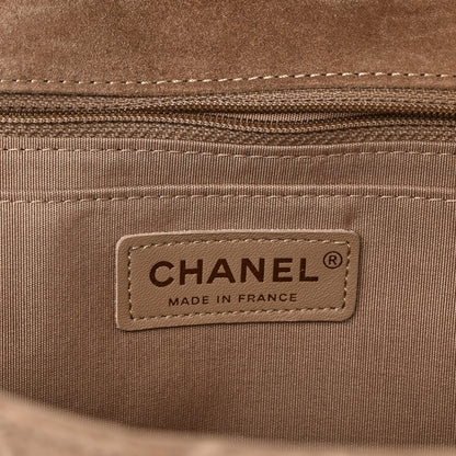 Chanel Suede Quilted Stitched Chain Medium Flap Beige 6 of 11