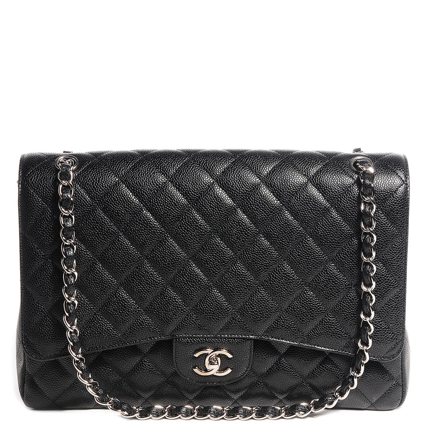 Caviar Maxi Single Flap Black