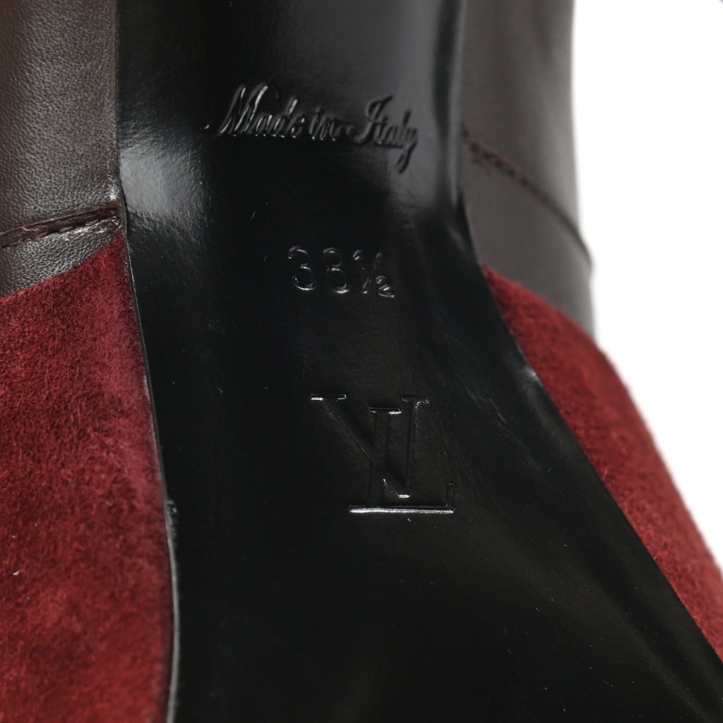 Suede Podium Platform High Boots 38.5 Bordeaux