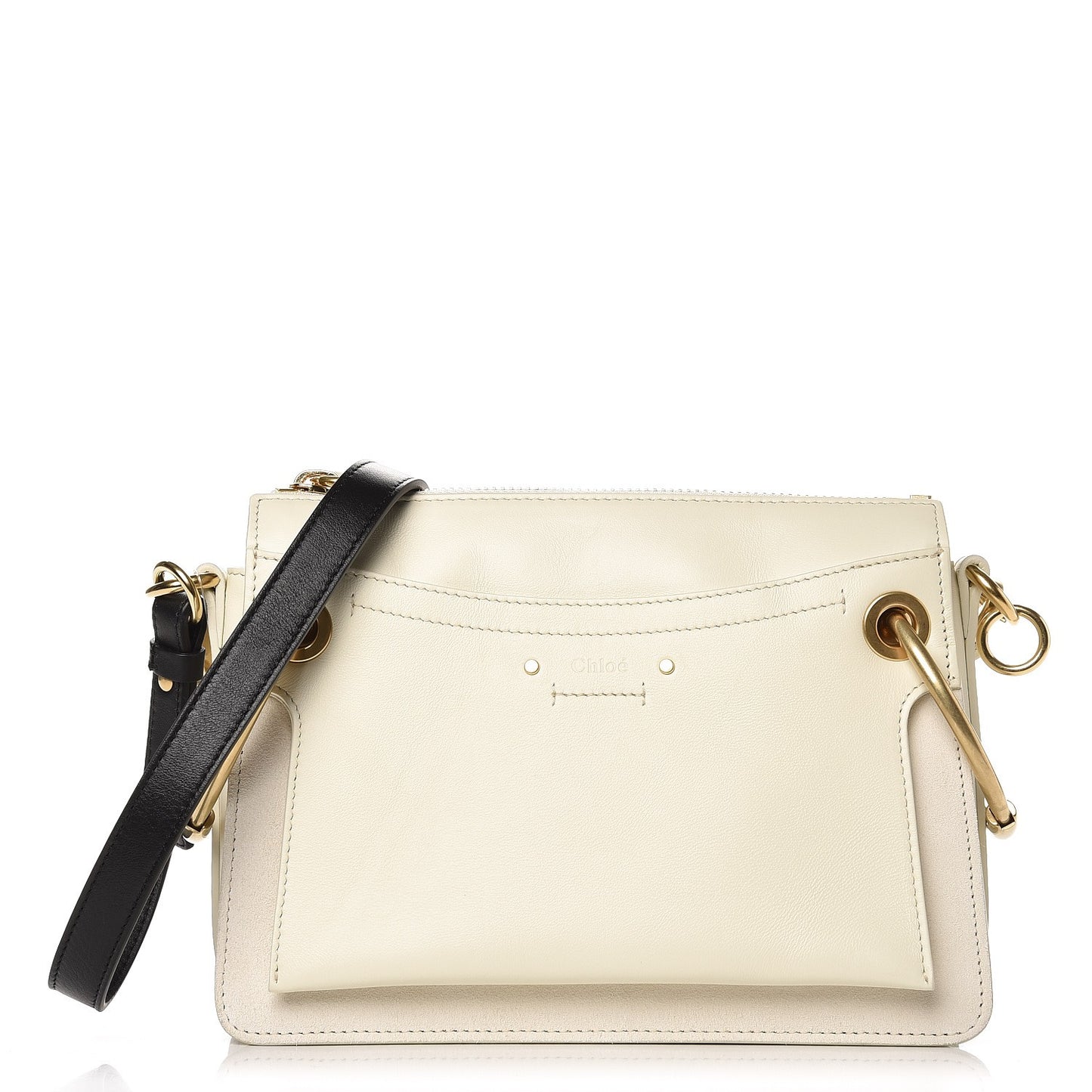 Calfskin Medium Roy Bag Natural White