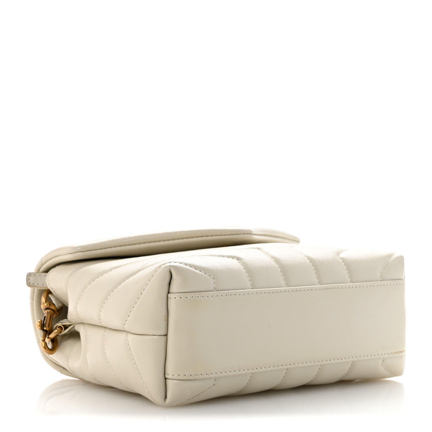 Saint Laurent Calfskin Y Quilted Monogram Toy Loulou Crossbody Bag Crema Soft 4 of 15