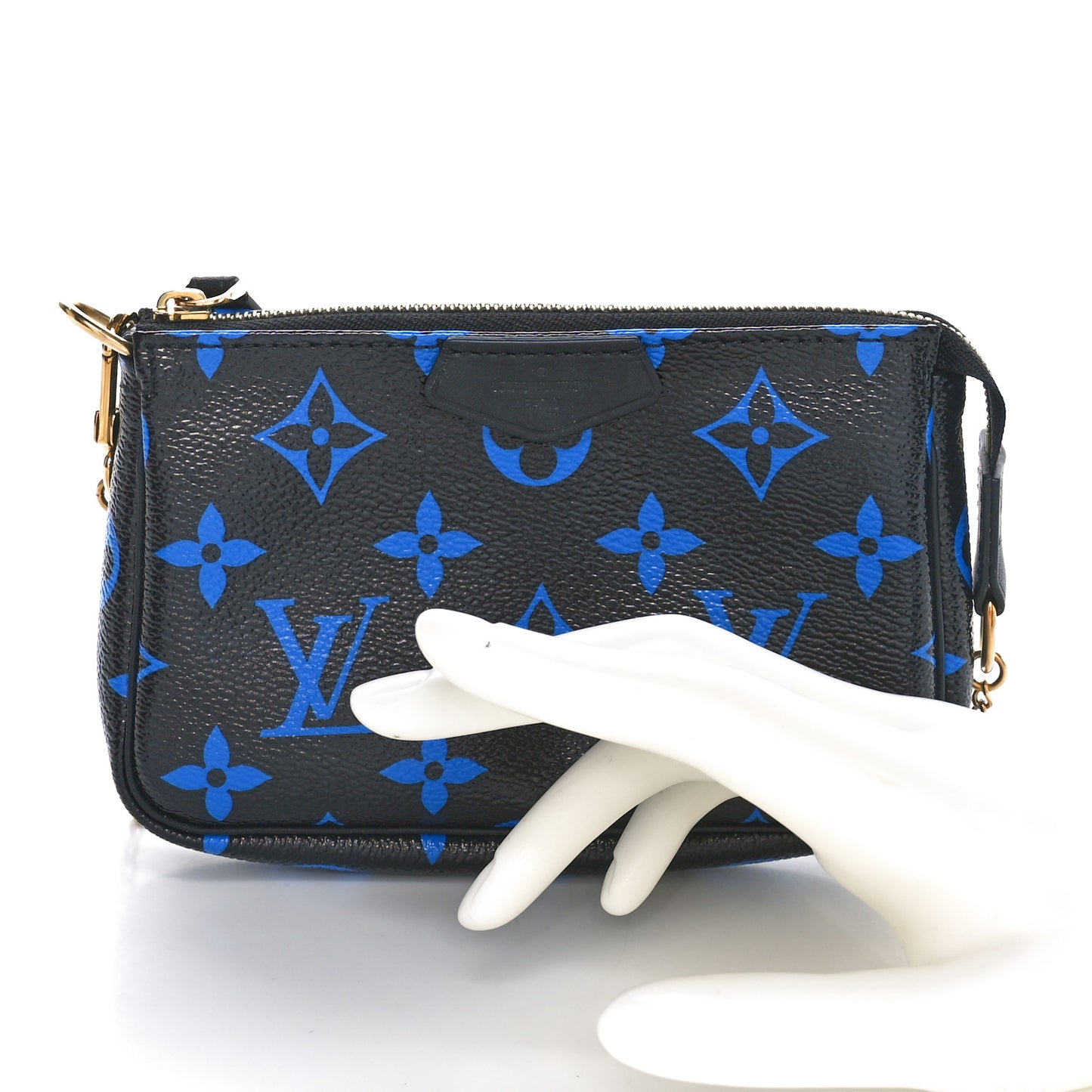 Colored Monogram Mini Pochette Accessories Blue Black