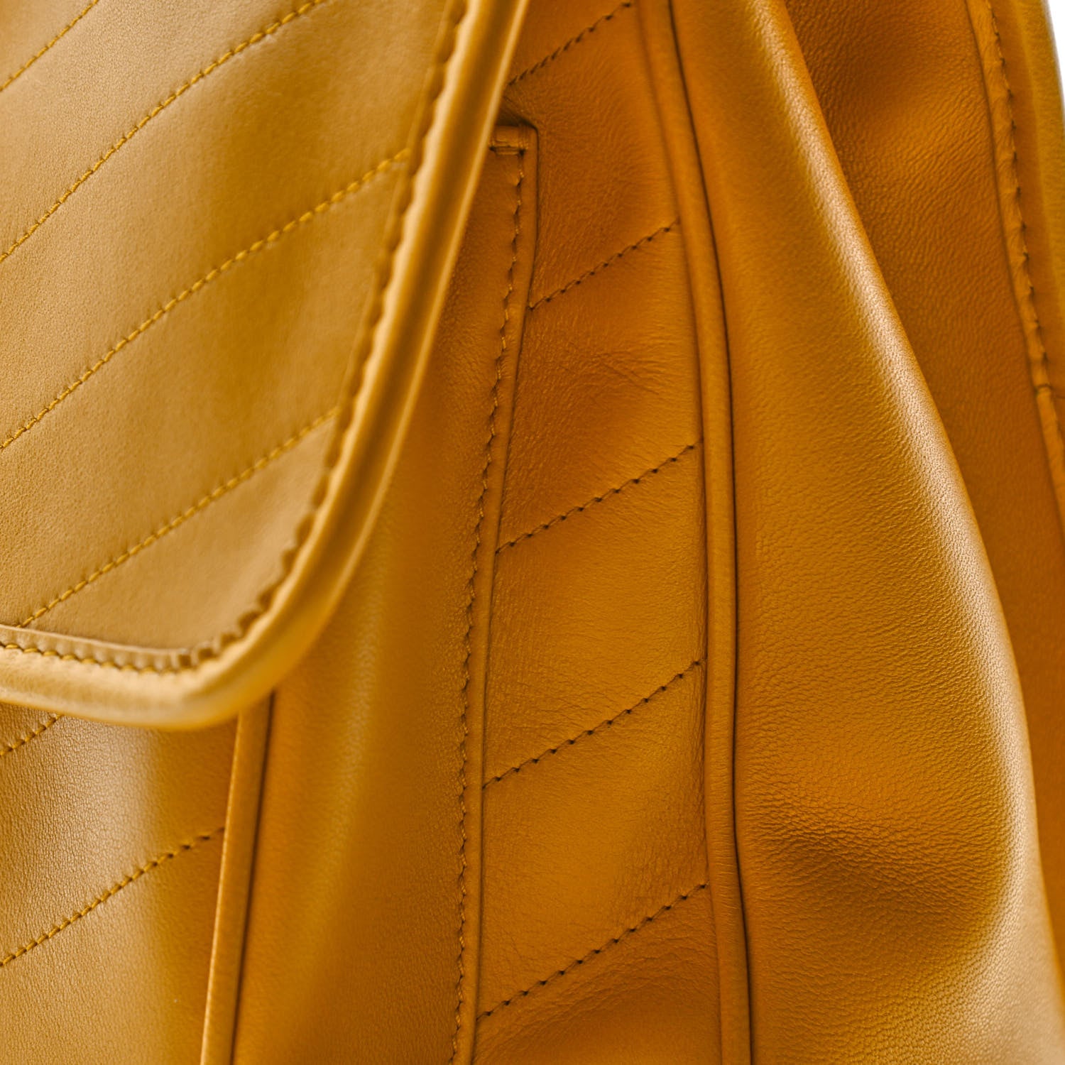Saint Laurent Lambskin Matelasse Monogram Medium Niki Chain Satchel Yellow 15 of 17