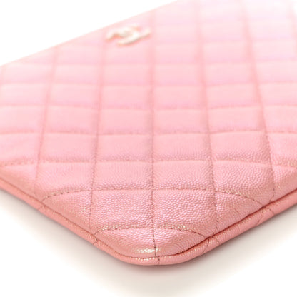 Chanel Iridescent Caviar Quilted Medium Cosmetic Case Rose Pink 9 of 10