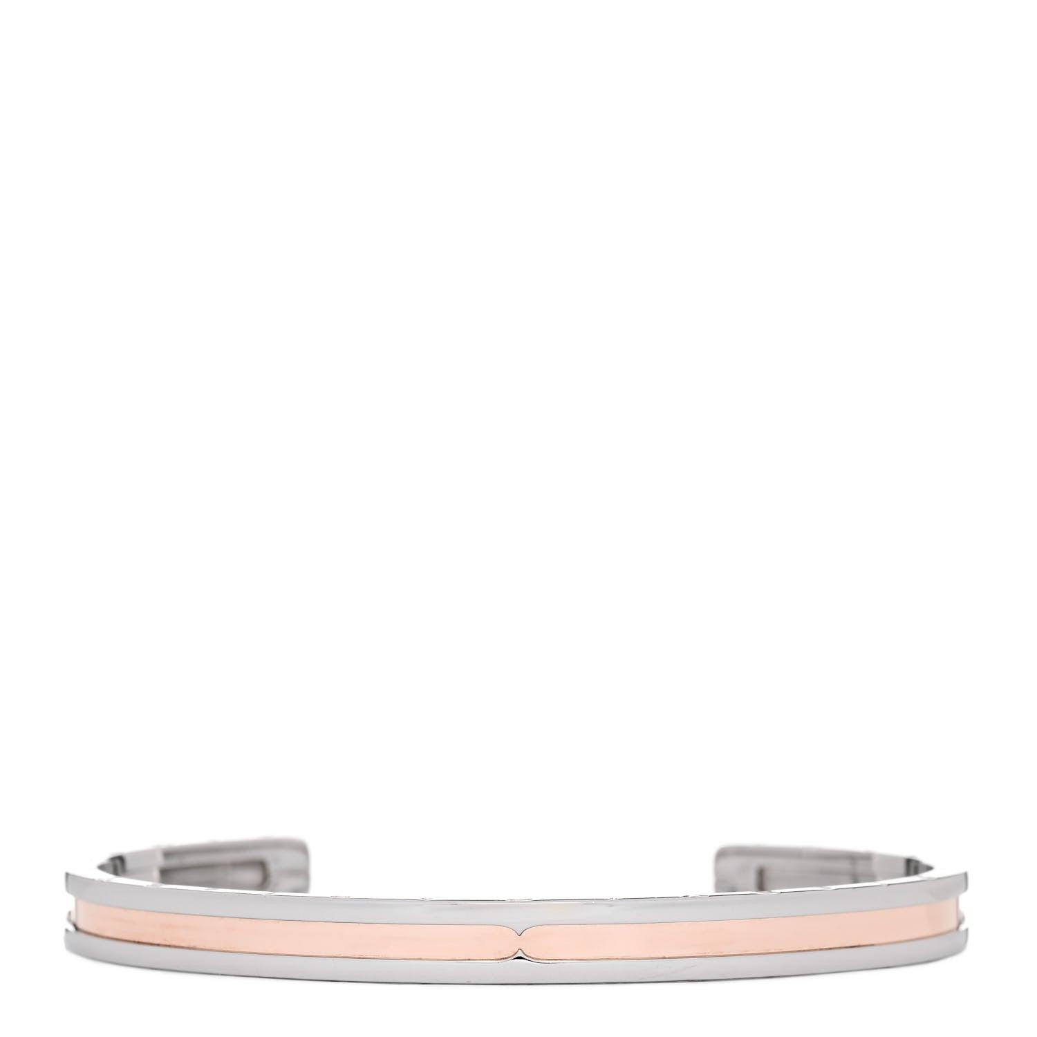 Bulgari 18K Rose Gold Stainless Steel B.Zero1 Cuff Bracelet M 1 of 3
