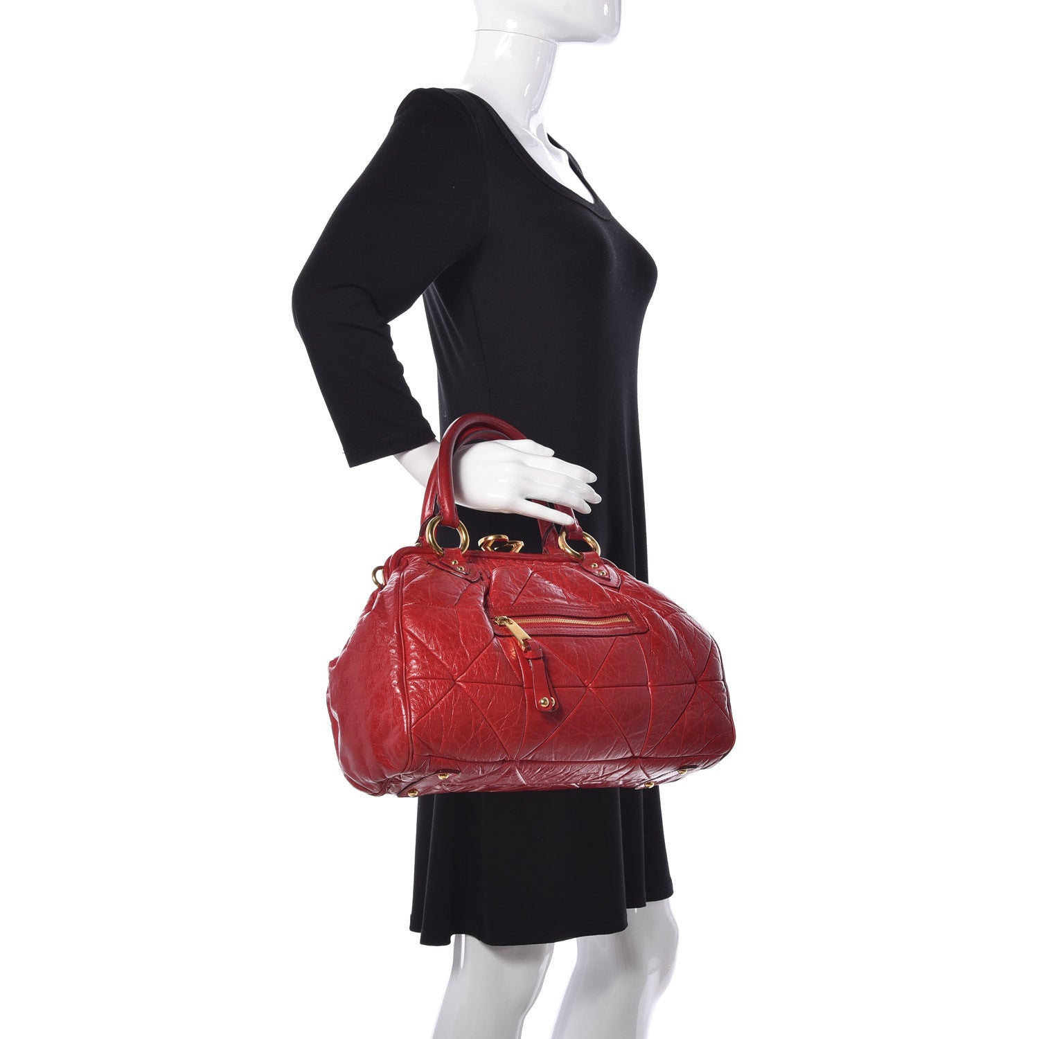 Marc Jacobs Calfskin Patchwork Stam Red 3 of 10