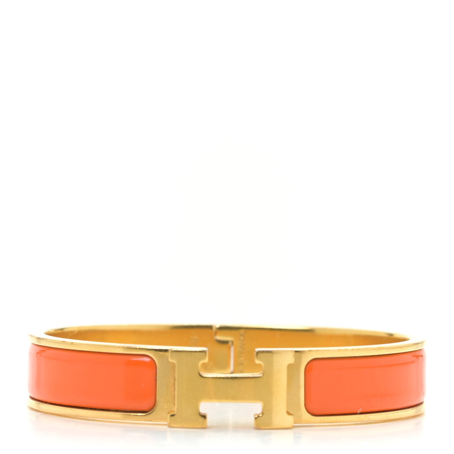 Enamel Narrow Clic Clac H Bracelet GM Orange