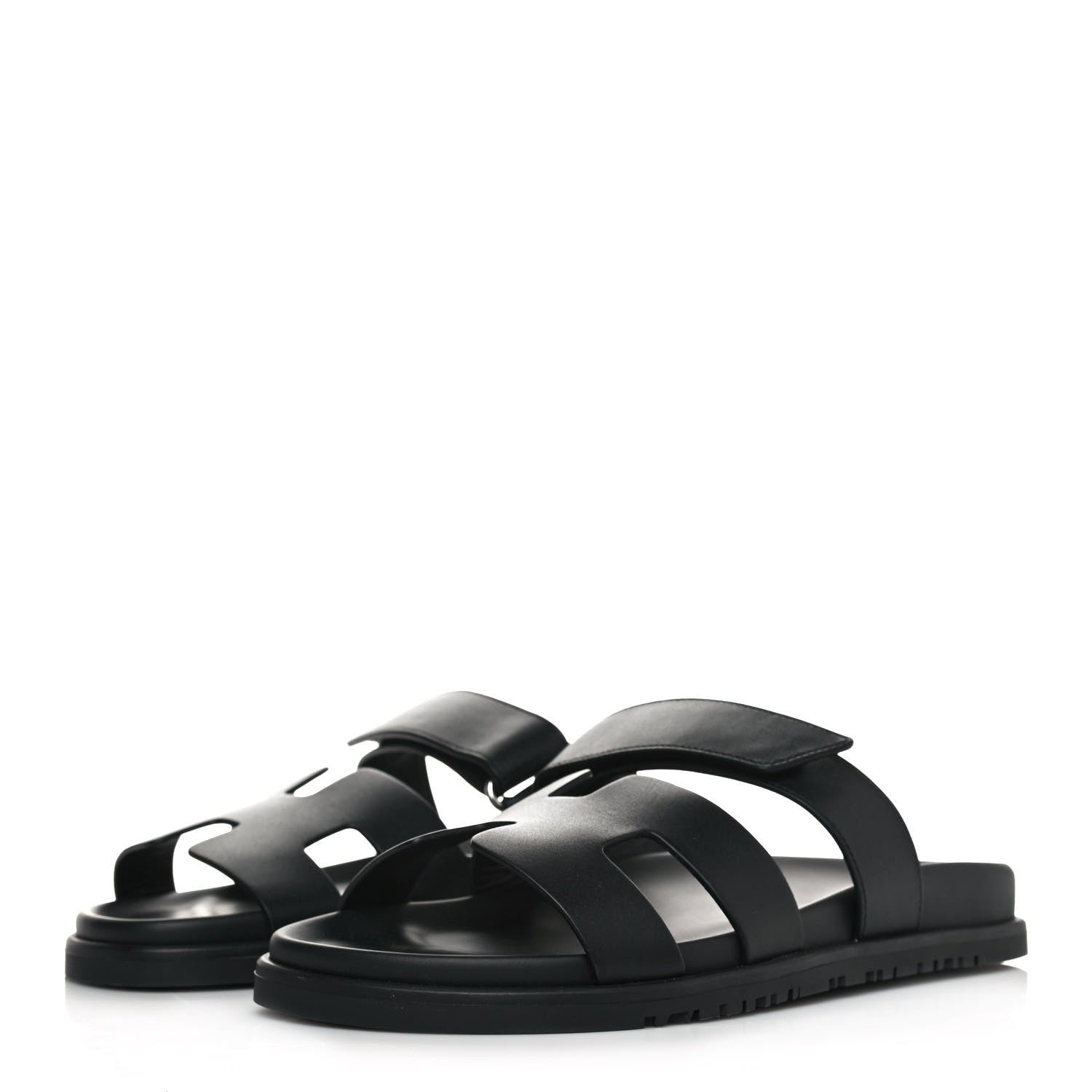 Hermes Calfskin Womens Chypre Sandals 39 Black 3 of 10