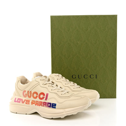 Gucci Calfskin Love Parade Mens Rhyton Sneakers 9.5 Ivory Multicolor 18 of 18