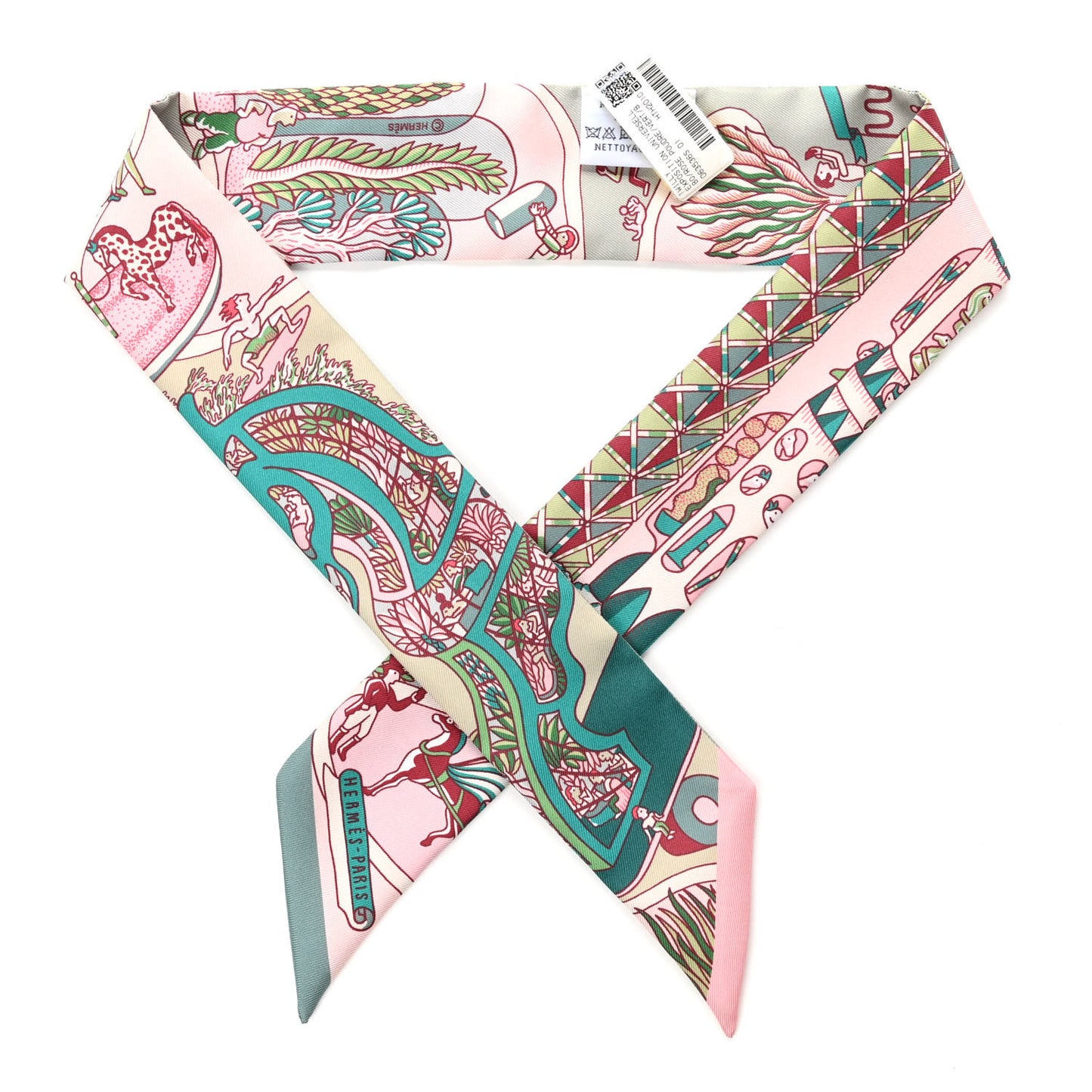 Silk Exposition Universelle Twilly Rose Poudre Vert