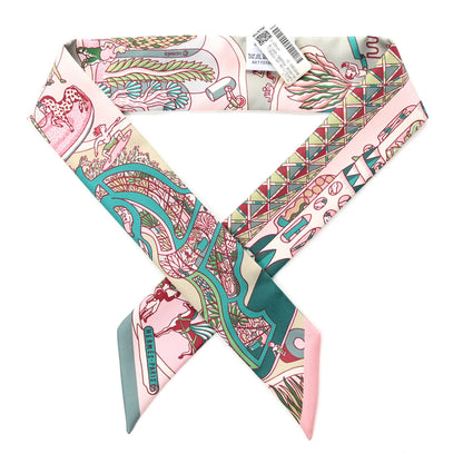 Hermes Silk Exposition Universelle Twilly Rose Poudre Vert 1 of 4